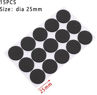 1-24Pcs Verdikking Zelfklevende Meubilair Been Voeten Tapijt Viltjes Anti Slip Mat Bumper Demper Voor Stoel tafel Protector Hardware dia 25mmX15pcs