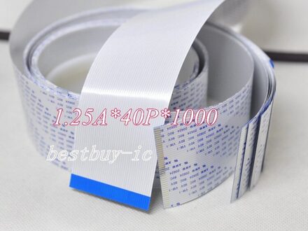 1.25mm Afstand + 1000mm Lengte + 40 P Een/dezelfde richting lijn Soft draad FFC Flexibele Platte kabel. 40 P * 1.25A * 100 CM