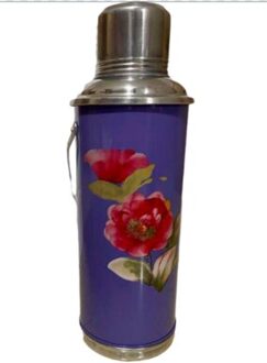 1.2l/2l Retro Travel Thermosflask Thermos Water Koffie Fles Rvs Coffee Cup Mok Warmte Koude Behoud 1.2L paars