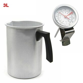1.2L/3L Metalen Wax Smelten Pot Wax Kaars Chocolade Smelten Gieten Werper Kruik Pot Met-10 Tot 100 graden Thermometer