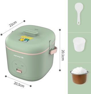 1.2L Mini Rijstkoker Multifunctionele Enkele Elektrische Non-stick Huishoudelijke Kleine Koken Machine Maken Porriage Soep A2 groen
