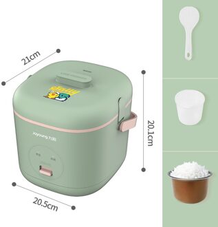 1.2L Mini Rijstkoker Multifunctionele Enkele Elektrische Non-stick Huishoudelijke Kleine Koken Machine Maken Porriage Soep A2 groen
