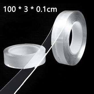 1/2M/3M Nano Magic Tape Dubbelzijdige Tape Siliconen Gekko Foam Tape Lijm Gekkotape Herbruikbare kan Gewassen Acryl Bevestiging Tape 100 X 3 X 0.1cm