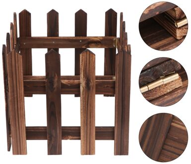 1.2M Decoractive Houten Piket Hek Miniatuur Huis Tuin Kerst Xmas Tree Wedding Party Decoratie (Wit) zoals getoond