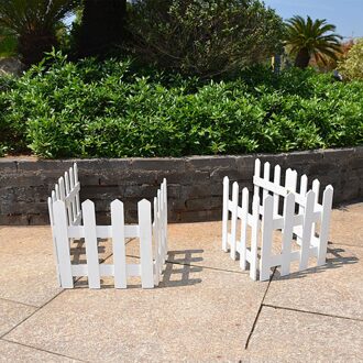 1.2M Decoractive Houten Piket Hek Miniatuur Huis Tuin Kerst Xmas Tree Wedding Party Decoratie (Wit)