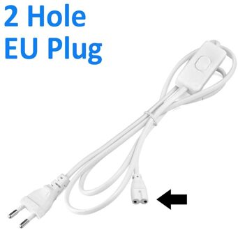 1.2M Verlichting Accessoire 220V Eu Plug Switch Kabel Voor T5 Led Buis T8 Power Opladen Draad Aansluiting on/Off Connector 2 Hole EU plug