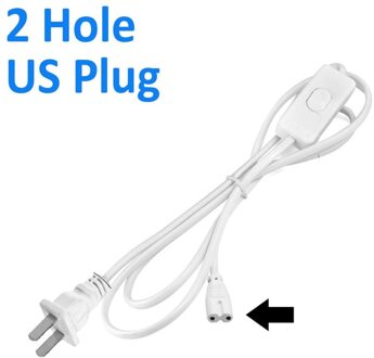 1.2M Verlichting Accessoire 220V Eu Plug Switch Kabel Voor T5 Led Buis T8 Power Opladen Draad Aansluiting on/Off Connector 2 Hole US plug