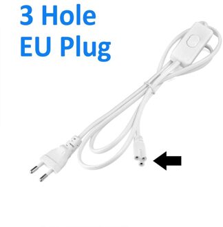 1.2M Verlichting Accessoire 220V Eu Plug Switch Kabel Voor T5 Led Buis T8 Power Opladen Draad Aansluiting on/Off Connector 3 Hole EU plug
