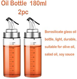 1/2Pc Koken Olijfolie Dispenser Fles Lekvrij Sojasaus Azijn Container Borosilicate Met Nozzle Keuken Glas cruet 180ml 2stk