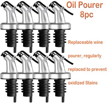 1/2Pc Koken Olijfolie Dispenser Fles Lekvrij Sojasaus Azijn Container Borosilicate Met Nozzle Keuken Glas cruet mondstuk 8stk
