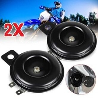 1/2Pcs 12V Universele Motorfiets Elektrische Claxon Kit 115dB Waterdichte Ronde Luid Hoorn Luidsprekers Voor Scooter Bromfiets vuil E-Bike Atv 2stk