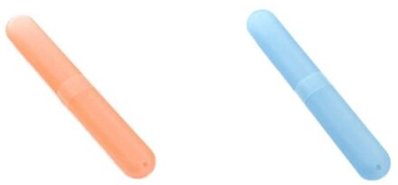 1/2Pcs Draagbare Stofdicht Tandenborstel Case Box Reizen Wandelen Tandenborstel Container Tandenborstel Beschermen Organizer 2stk willekeurig kleur
