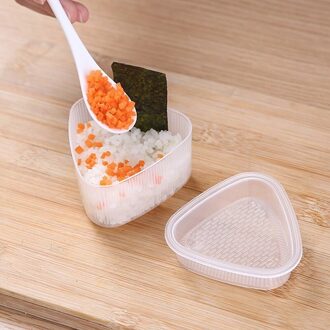 1/2Pcs Driehoekige Vorm Diy Sushi Mold Onigiri Rijst Bal Voedsel Druk Sushi Maker Mold Sushi Kit Japanse keuken Bento Accessoires 1stk-wit