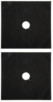 1/2Pcs Gasfornuis Protectors Herbruikbare Gasfornuisbrander Cover Liner Bescherming Mat Keuken Gadgets Black2Pcs