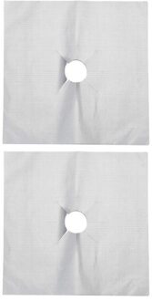 1/2Pcs Gasfornuis Protectors Herbruikbare Gasfornuisbrander Cover Liner Bescherming Mat Keuken Gadgets Silver2Pcs