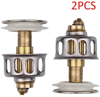 1/2Pcs Universele Wastafel Bounce Afvoer Filter 2 In 1 Douche Floor Gootsteen Vanity Stopper Badkuip badkamer Accessoires 2stk