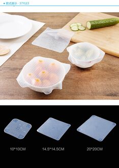 1/3/4 Stuks Herbruikbare Silicone Voedsel Deksel Kom Covers Conserveermiddel Film Vers Houden Stretch Wrap Seal Thuis keuken Tool nee.4