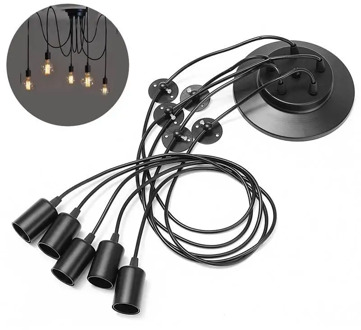 1/3/5 Heads E27 Vintage Ceiling Edison Lamp Pendant Light 1.8m Cable