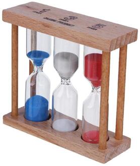 1/3/5 Minuten Houten Frame Zandloper Zand Klok Timer Voor Woondecoratie Kleine Ornamenten