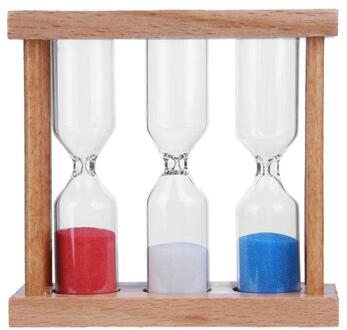 1/3/5 Minuten Houten Frame Zandloper Zandloper Zand Klok Timer Voor Kinderen Borstel Tanden Tafel Decor Willekeurige kleur