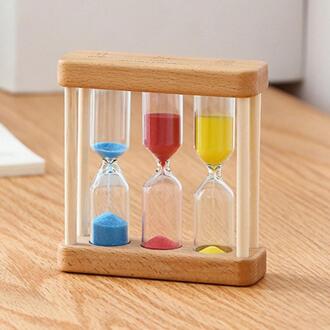 1/3/5 Minuut Houten Zand Glas Zandloper Timer Klok Home Decor Voor Childern Eenvoudige Stijl kleurrijk