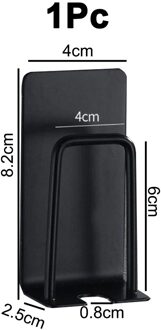 1/3/5 Pcs Rvs Tandenborstelhouder Tumbler Wandmontage Zuignap Reizen Tandenborstel Cup Opbergrek Houder badkamer 1x single hole zwart