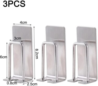 1/3/5 Pcs Rvs Tandenborstelhouder Tumbler Wandmontage Zuignap Reizen Tandenborstel Cup Opbergrek Houder badkamer 3stk single Hole