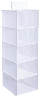 1/3/5-Plank Opknoping Closet Organizer Oxford Doek Opvouwbare Ondergoed Opbergrek Kleding Handtas Garderobe Accessoires wit-01