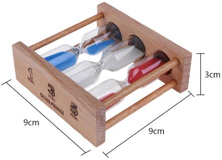 1/3/5 Zandloper Minuten Zand Klok Kids Tandenborstel Timer Houten Zandloper Tijd Teller Klaslokaal Game Timer Voor Kids thuis blauw wit rood