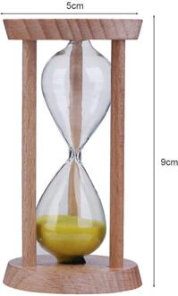1/3/5 Zandloper Minuten Zand Klok Kids Tandenborstel Timer Houten Zandloper Tijd Teller Klaslokaal Game Timer Voor Kids thuis geel