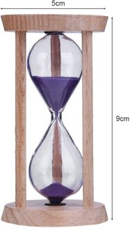 1/3/5 Zandloper Minuten Zand Klok Kids Tandenborstel Timer Houten Zandloper Tijd Teller Klaslokaal Game Timer Voor Kids thuis paars