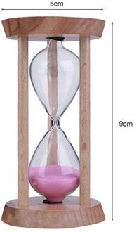 1/3/5 Zandloper Minuten Zand Klok Kids Tandenborstel Timer Houten Zandloper Tijd Teller Klaslokaal Game Timer Voor Kids thuis roze