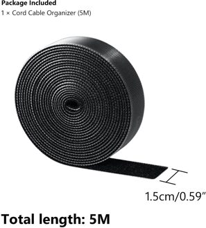 1/3/5M Draad Ties Strap Nylon Haak Geknikte Netjes Draagbevestiging Organizer Houder Management Tape Computer tv Kabel Dunne Micro 1.5x500cm