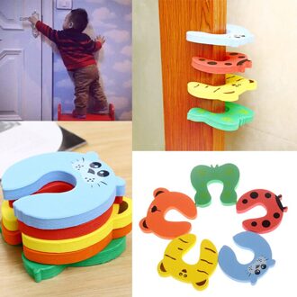1/3/5Pcs Leuke Baby Veiligheid Sloten Kinderen Bescherming Kids Vinger Deuropeningen Gates Decoratieve Deurstopper Baby veiligheid Zorg Cartoon 3stk kleur willekeurig