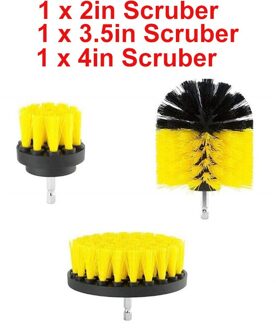1/3/6/12Pcs Elektrische Scrubber Borstel Boor Borstel Kit Plastic Ronde Borstel Voor Tapijt glas 4 ''Autobanden Nylon Borstels 3 stk