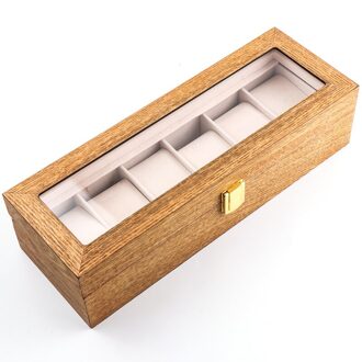 1/3/6 Grids Watch Box Lederen Horloge Case Houder Organisator Opbergdoos Voor Quartz Horloges Sieraden Dozen Display Roll beste Cadeau wood3