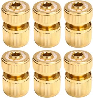 1/3/6Pc Messing 1/2 "Quick Connector 16Mm Slang Connector Kraan Snelkoppeling Tuin Irrigatie tap Adapter Wasstraat Joint 6stk