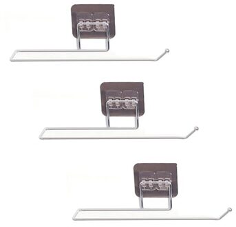 1/3 Pcs Home Zelfklevende Handdoek Papier Houder Wandmontage Handdoekhouder Rail Rack Enkelpolige Voor Keuken Badkamer Accessoires 3stk