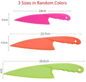 1/3 Pcs Kid Plastic Keukenmes Set Kinderen Veilig Koken Chef Nylon Messen Voor Fruit Brood Cake Salade Sla keukengerei 3stk in willekeurig kleur