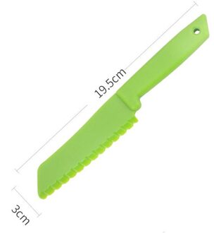 1/3 Pcs Kid Plastic Keukenmes Set Kinderen Veilig Koken Chef Nylon Messen Voor Fruit Brood Cake Salade Sla keukengerei groen