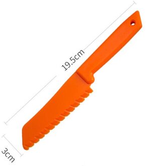 1/3 Pcs Kid Plastic Keukenmes Set Kinderen Veilig Koken Chef Nylon Messen Voor Fruit Brood Cake Salade Sla keukengerei oranje