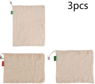 1/3 Stuks Fruit Groente Ademende Opbergtas Herbruikbare en Wasshable Keuken Organizer Tool Keuken Accessoires A reeks of 3 stukken