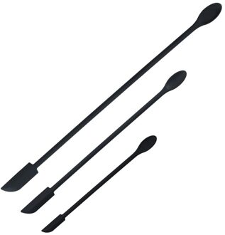 1/3 Stuks Zachte Siliconen Spatel Set Hittebestendige Gereedschap Voor Keuken Koken Bakken Mengen Spatels Non-stick Kookgerei 3stk zwart reeks