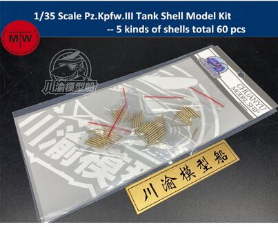 1/35 Schaal Pz.Kpfw. Iii Tank Shell Model Kit CYT042 5 Soorten Schelpen Totaal 60 Pcs