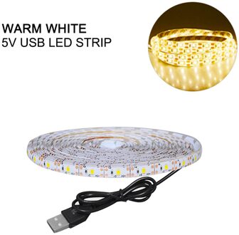 1-3M PIR Motion Sensor Nachtlampje 5V 2835 SMD Flexibele LED Strip Usb-poort Trappen Keuken light Kast TV Backlight Verlichting USB Port warm wit / 3m