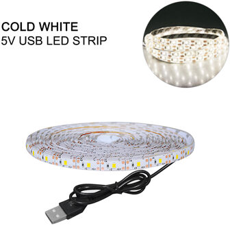 1-3M PIR Motion Sensor Nachtlampje 5V 2835 SMD Flexibele LED Strip Usb-poort Trappen Keuken light Kast TV Backlight Verlichting USB Port wit / 2m