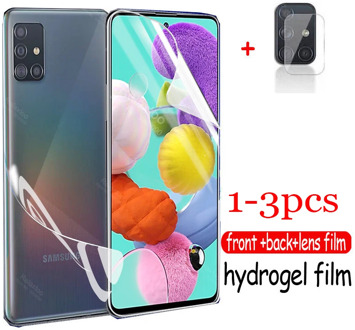 1-3pcs camera lens Hydrogel Film For Samsung Galaxy a51 a71 a21s Screen Protector For s20 fe a01 a31 a41 a11 back Film Not Glass