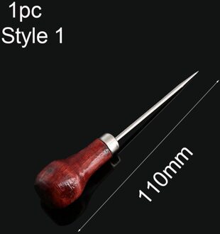1/3PCS DIY Lederen Naaien Priem Pin Houten Handvat Punch Hole Repair Tool Hand Stitcher Leathercraft Naald stitcher Tool 1stk Style1