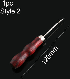 1/3PCS DIY Lederen Naaien Priem Pin Houten Handvat Punch Hole Repair Tool Hand Stitcher Leathercraft Naald stitcher Tool 1stk Style2