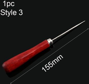 1/3PCS DIY Lederen Naaien Priem Pin Houten Handvat Punch Hole Repair Tool Hand Stitcher Leathercraft Naald stitcher Tool 1stk Style3